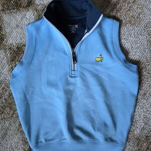 Masters Kids Navy and Light Blue Half-Zip Vest